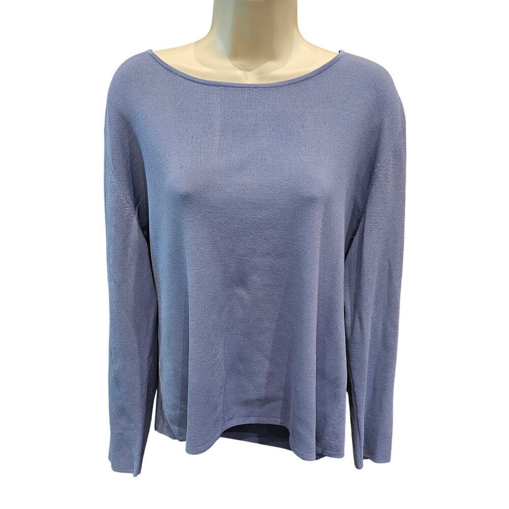 Chicos lavander purple 3 (XL) acetate long sleeve basic minimalist top casual